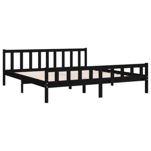 Okvir za krevet od masivnog drva crni 160 x 200 cm - Crna 160 x 200 cm Cijena