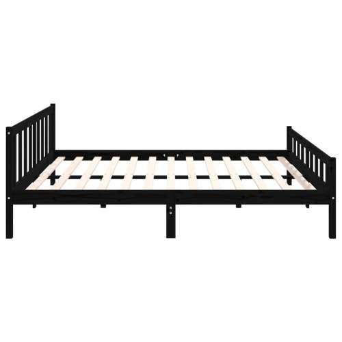 Okvir za krevet od masivnog drva crni 160 x 200 cm - Crna 160 x 200 cm Cijena