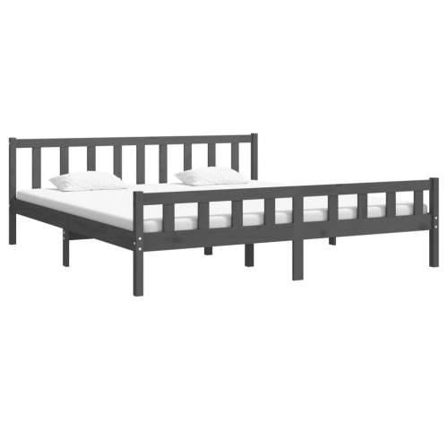 Okvir za krevet od masivnog drva sivi 180 x 200 cm veliki - Siva 180 x 200 cm Cijena