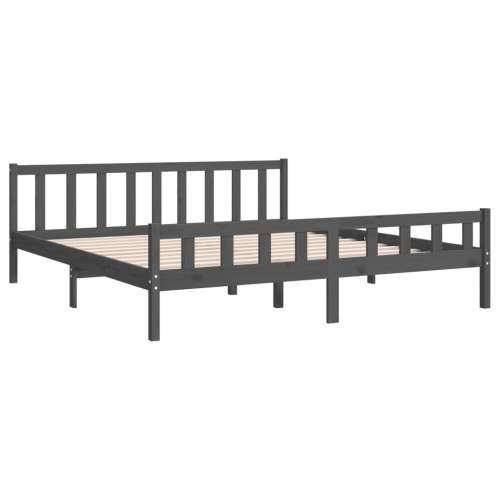 Okvir za krevet od masivnog drva sivi 180 x 200 cm veliki - Siva 180 x 200 cm Cijena