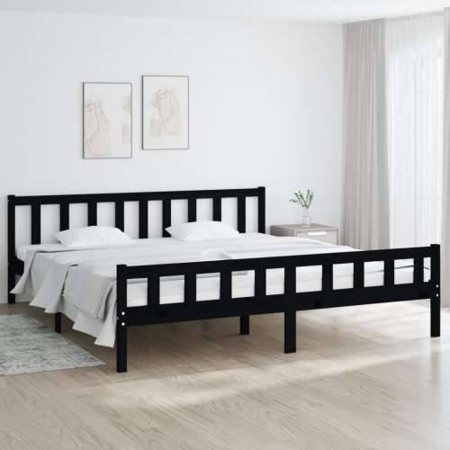 Okvir za krevet od masivnog drva crni 200 x 200 cm - Crna 200 x 200 cm Cijena