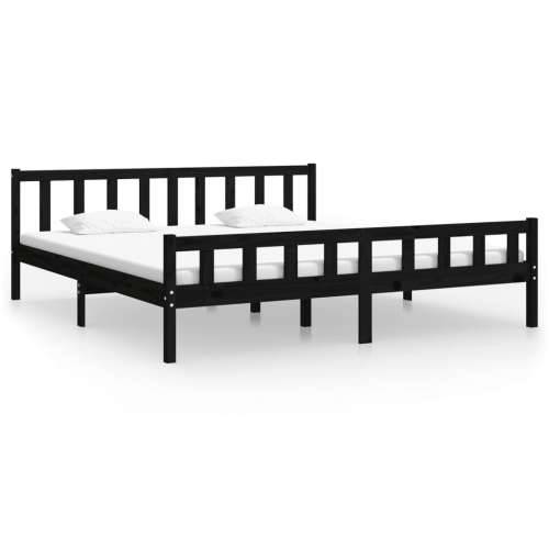 Okvir za krevet od masivnog drva crni 200 x 200 cm - Crna 200 x 200 cm Cijena