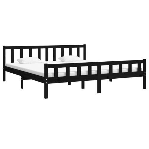Okvir za krevet od masivnog drva crni 200 x 200 cm - Crna 200 x 200 cm Cijena