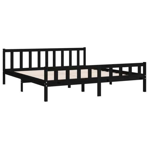 Okvir za krevet od masivnog drva crni 200 x 200 cm - Crna 200 x 200 cm Cijena