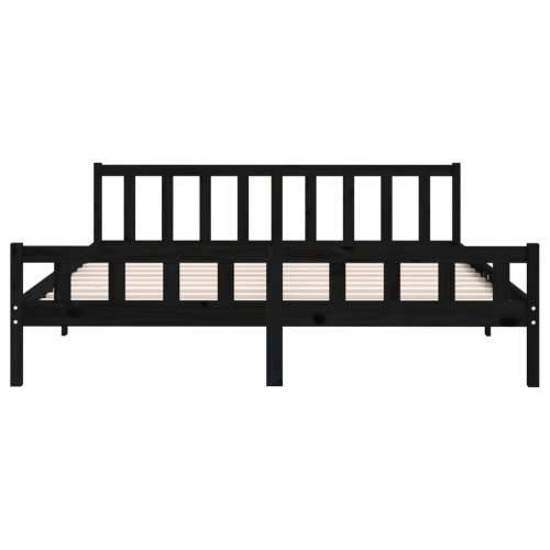 Okvir za krevet od masivnog drva crni 200 x 200 cm - Crna 200 x 200 cm Cijena