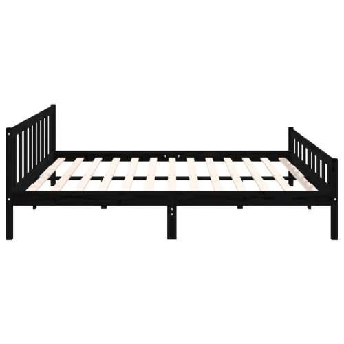 Okvir za krevet od masivnog drva crni 200 x 200 cm - Crna 200 x 200 cm Cijena