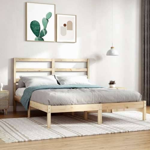 Okvir za krevet od masivnog drva 135 x 190 cm bračni - Prirodna 135 x 190 cm Cijena