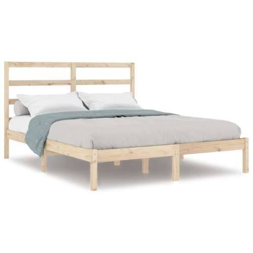 Okvir za krevet od masivnog drva 135 x 190 cm bračni - Prirodna 135 x 190 cm Cijena