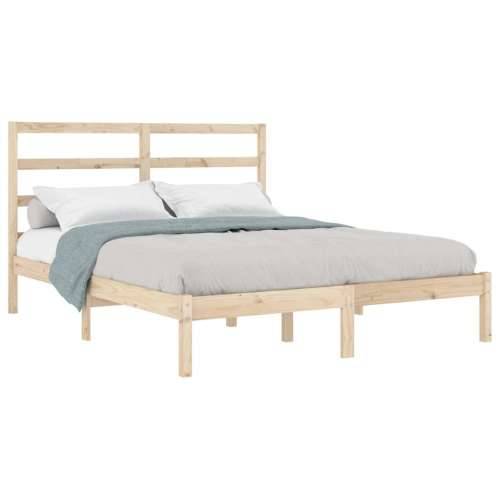 Okvir za krevet od masivnog drva 135 x 190 cm bračni - Prirodna 135 x 190 cm Cijena