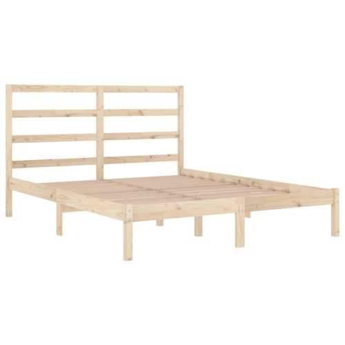 Okvir za krevet od masivnog drva 135 x 190 cm bračni - Prirodna 135 x 190 cm Cijena