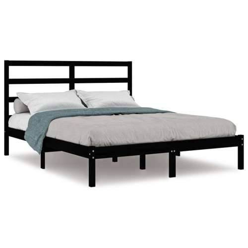 Okvir za krevet od masivne borovine crni 140 x 190 cm - Crna 140 x 190 cm Cijena
