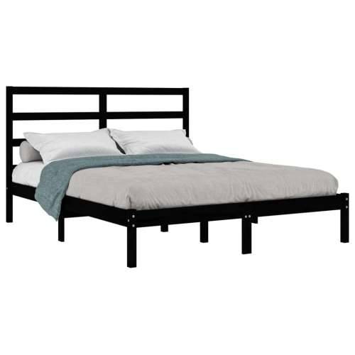 Okvir za krevet od masivne borovine crni 140 x 190 cm - Crna 140 x 190 cm Cijena