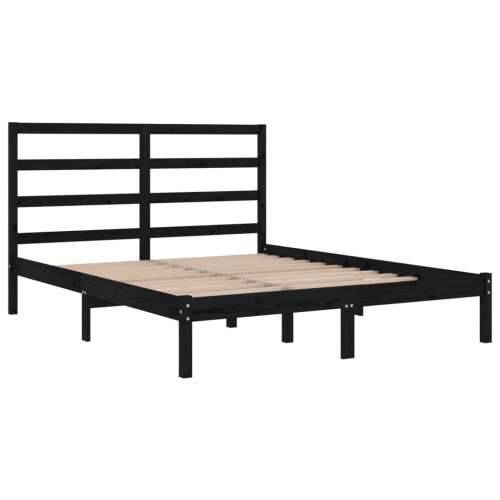 Okvir za krevet od masivne borovine crni 140 x 190 cm - Crna 140 x 190 cm Cijena