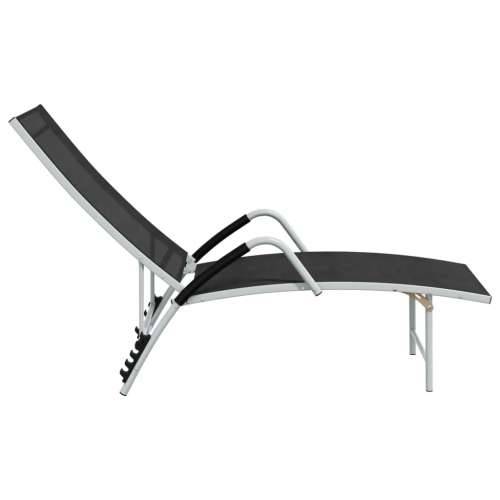 Ležaljka za sunčanje od tekstilena i aluminija crna - Crna 1 Cijena