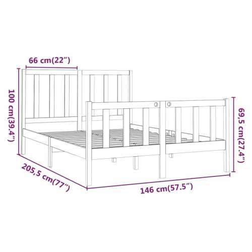 Okvir kreveta bez madraca bijeli 140 x 190 cm masivna borovina - Bijela 140 x 190 cm Cijena