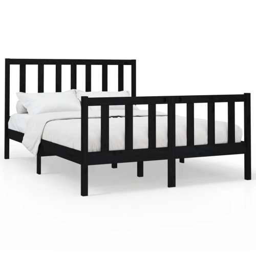 Okvir za krevet od masivne borovine crni 140 x 190 cm - Crna 140 x 190 cm Cijena
