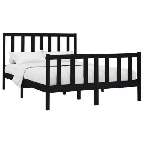 Okvir za krevet od masivne borovine crni 140 x 190 cm - Crna 140 x 190 cm Cijena