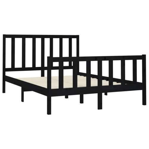 Okvir za krevet od masivne borovine crni 140 x 190 cm - Crna 140 x 190 cm Cijena