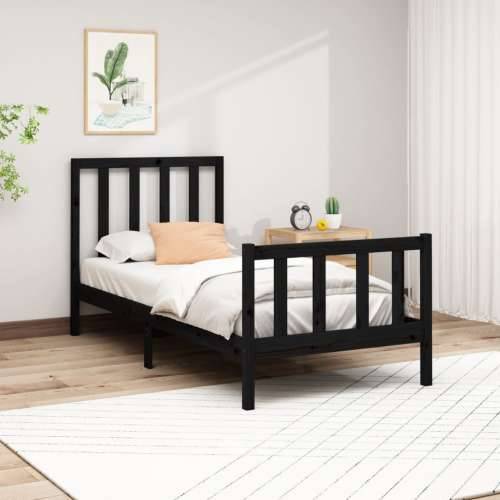Okvir za krevet od masivne borovine crni 100 x 200 cm - Crna 100 x 200 cm Cijena