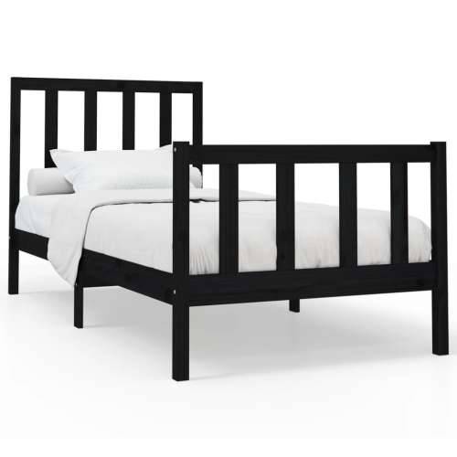 Okvir za krevet od masivne borovine crni 100 x 200 cm - Crna 100 x 200 cm Cijena