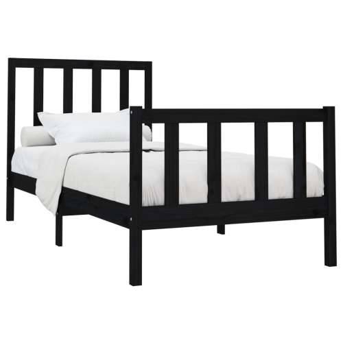 Okvir za krevet od masivne borovine crni 100 x 200 cm - Crna 100 x 200 cm Cijena