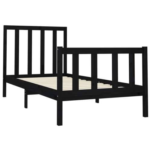 Okvir za krevet od masivne borovine crni 100 x 200 cm - Crna 100 x 200 cm Cijena