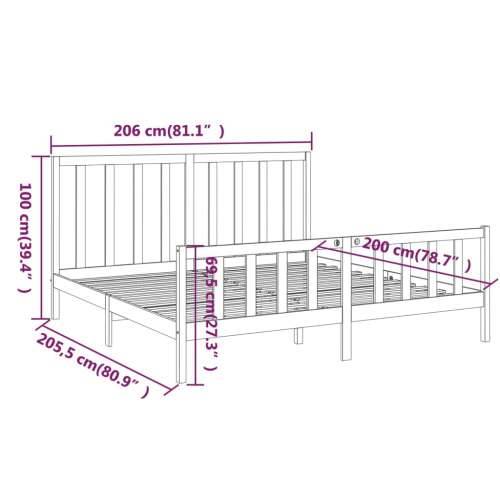 Okvir kreveta bez madraca bijeli 200x200 cm od masivne borovine - Bijela 200 x 200 cm Cijena
