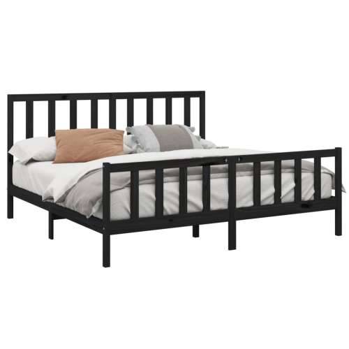 Okvir za krevet od masivne borovine crni 200 x 200 cm - Crna 200 x 200 cm Cijena