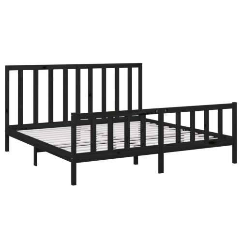Okvir za krevet od masivne borovine crni 200 x 200 cm - Crna 200 x 200 cm Cijena