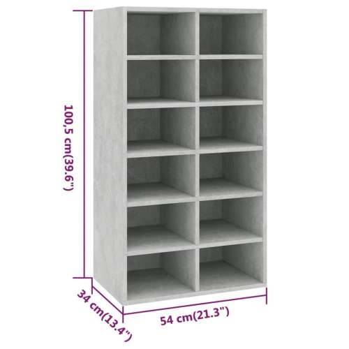 Stalak za cipele boja betona 54x34x100,5 cm konstruirano drvo - Beton siva 1 Cijena
