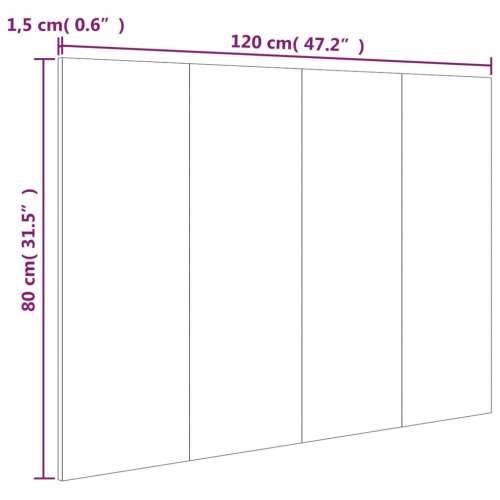 Uzglavlje za krevet bijelo 120x1,5x80 cm od konstruiranog drva Cijena