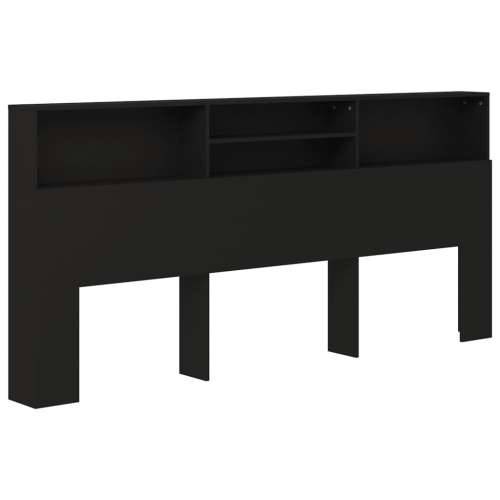 Uzglavlje s ormarićem crno 220 x 19 x 103,5 cm - Crna 1 Cijena