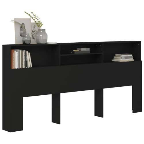 Uzglavlje s ormarićem crno 220 x 19 x 103,5 cm - Crna 1 Cijena
