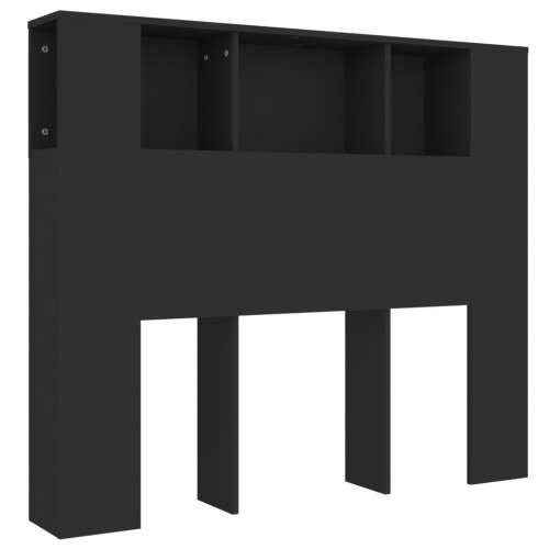 Uzglavlje s ormarićem crno 120 x 18,5 x 102,5 cm - Crna 1 Cijena