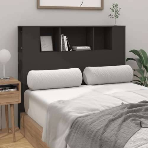Uzglavlje s ormarićem crno 120 x 18,5 x 102,5 cm - Crna 1 Cijena
