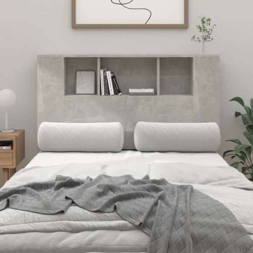 Uzglavlje s ormarićem siva boja betona 120 x 18,5 x 102,5 cm - Beton siva 1 Cijena