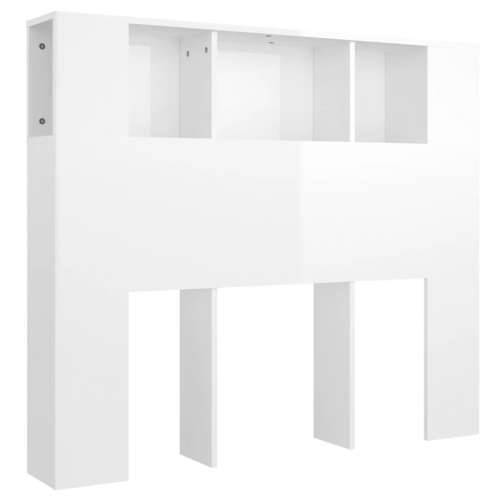Uzglavlje s ormarićem visoki sjaj bijelo 120 x 18,5 x 102,5 cm - Visoko sjajno bijela 1 Cijena