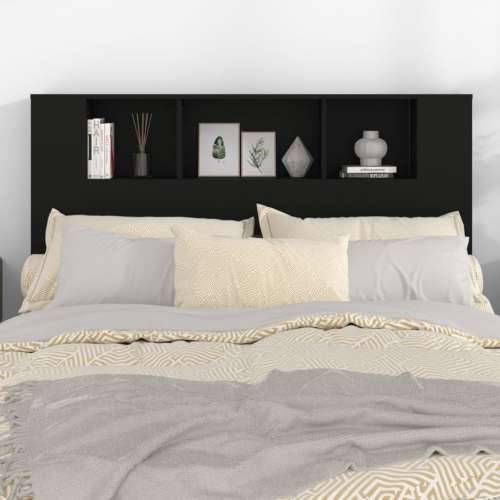 Uzglavlje s ormarićem crno 140 x 18,5 x 104,5 cm - Crna 1 Cijena