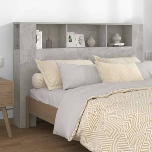 Uzglavlje s ormarićem siva boja betona 160 x 18,5 x 104,5 cm - Beton siva 1 Cijena