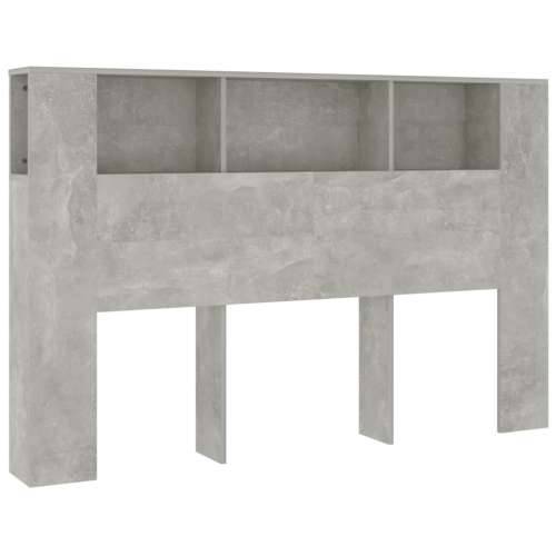 Uzglavlje s ormarićem siva boja betona 160 x 18,5 x 104,5 cm - Beton siva 1 Cijena