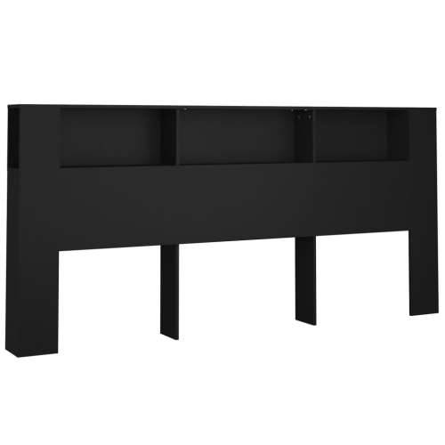 Uzglavlje s ormarićem crno 220x18,5x104,5 cm - Crna 1 Cijena