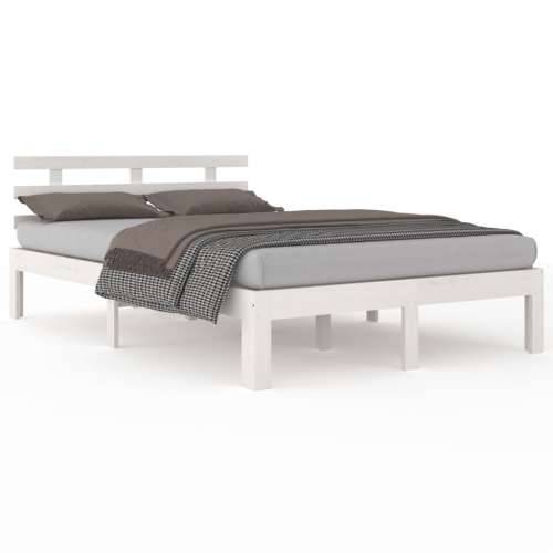 Okvir za krevet od masivnog drva bijeli 160 x 200 cm - Bijela 160 x 200 cm Cijena