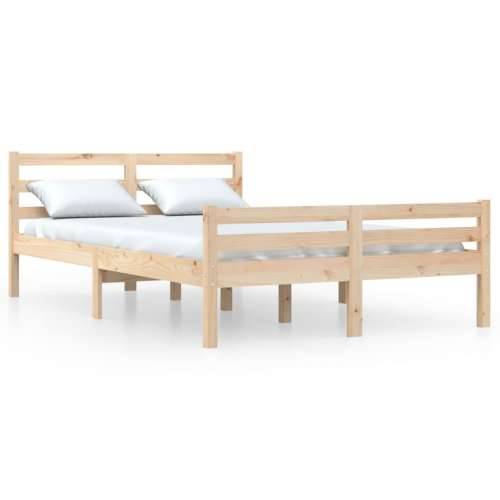 Okvir za krevet od masivnog drva 140 x 190 cm Prirodna 140 x 190 cm Cijena