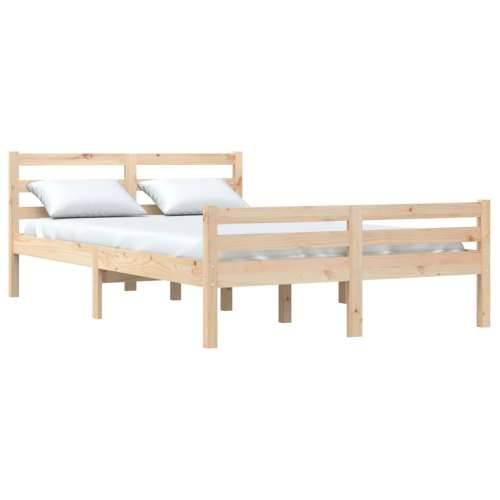 Okvir za krevet od masivnog drva 140 x 190 cm Prirodna 140 x 190 cm Cijena