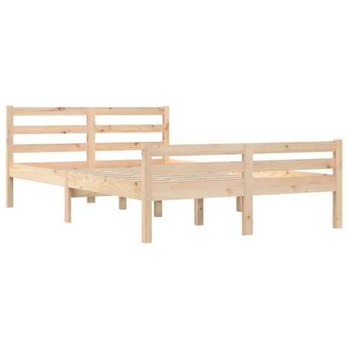 Okvir za krevet od masivnog drva 140 x 190 cm Prirodna 140 x 190 cm Cijena