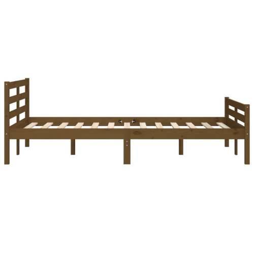 Okvir za krevet od masivnog drva smeđa boja meda 140 x 190 cm - boja meda 140 x 190 cm Cijena
