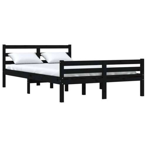 Okvir za krevet od masivnog drva crni 140 x 190 cm - Crna 140 x 190 cm Cijena