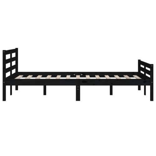Okvir za krevet od masivnog drva crni 140 x 190 cm - Crna 140 x 190 cm Cijena