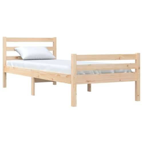Okvir za krevet od masivnog drva 90 x 200 cm - Prirodna 90 x 200 cm Cijena