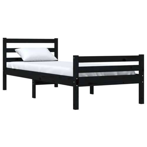 Okvir za krevet od masivnog drva crni 90 x 200 cm Crna 90 x 200 cm Cijena